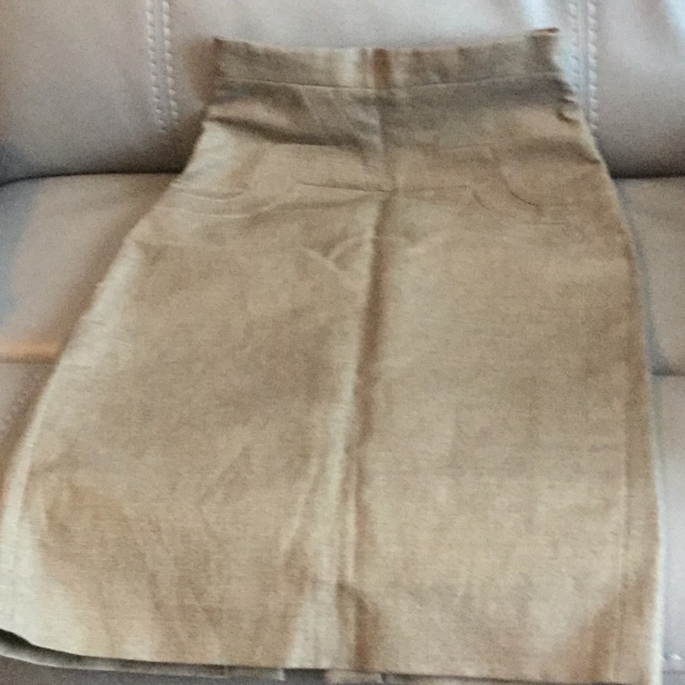 Nicole Miller Collection brown linen skirt